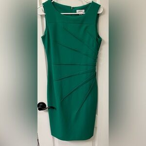 Calvin Klein One-Shoulder Dress in Green